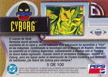 1995 DC Comics Pepsi #5 Cyborg Back