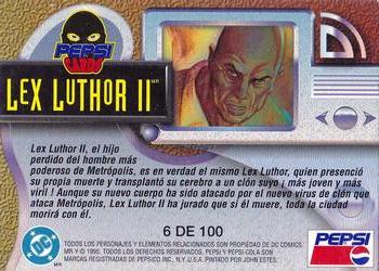 1995 DC Comics Pepsi #6 Lex Luthor II Back
