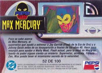 1995 DC Comics Pepsi #52 Max Mercury Back