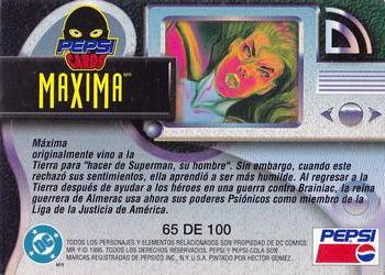 1995 DC Comics Pepsi #65 Maxima Back