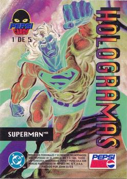 1995 DC Comics Pepsi - Holographic #1 Superman Back
