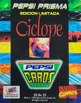 1994 Pepsi Marvel - Prismatic 25-Card Set #20 Cyclops Back