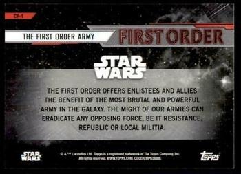2020 Topps Chrome Star Wars Perspectives Resistance vs. the First Order - Choose Your Allegiance: First Order #CF-1 The First Order Army Back
