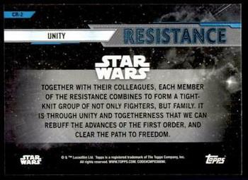 2020 Topps Chrome Star Wars Perspectives Resistance vs. the First Order - Choose Your Allegiance: Resistance #CR-2 Unity Back