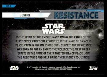 2020 Topps Chrome Star Wars Perspectives Resistance vs. the First Order - Choose Your Allegiance: Resistance #CR-3 Justice Back