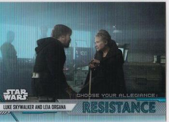 2020 Topps Chrome Star Wars Perspectives Resistance vs. the First Order - Choose Your Allegiance: Resistance #CR-7 Luke Skywalker and Leia Organa Front