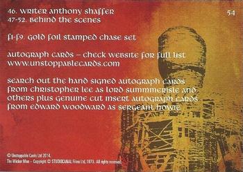 2014 Unstoppable Cards The Wicker Man #54 Checklist Back