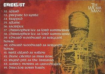 2014 Unstoppable Cards The Wicker Man #54 Checklist Front