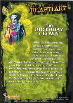 2004 Inkworks Buffy the Vampire Slayer The Ultimate Collection #U71 The Birthday Clown Back
