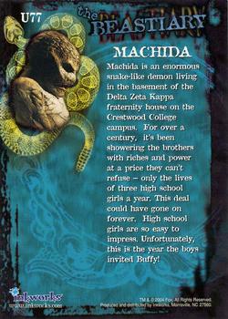 2004 Inkworks Buffy the Vampire Slayer The Ultimate Collection #U77 Machida Back