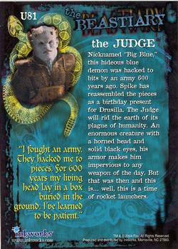 2004 Inkworks Buffy the Vampire Slayer The Ultimate Collection #U81 the Judge Back