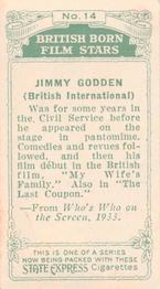 1934 Ardath Tobacco Company - British Born Film Stars #14 Jimmy Godden Back