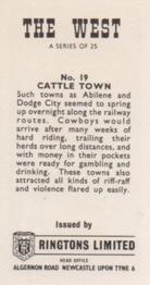 1968 Ringtons Limited The West #19 Cattle Town Back