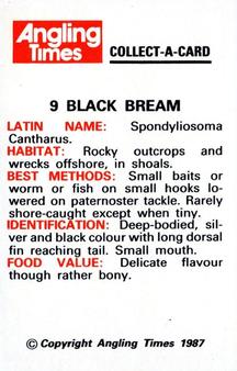 1987 Angling Times Collect-a-Card (Fish) #9 Black Bream Back