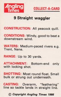 1986 Angling Times Collect-a-Card (Floats) #9 Straight Waggler Back