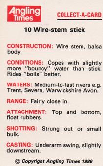 1986 Angling Times Collect-a-Card (Floats) #10 Wire-stem Stick Back