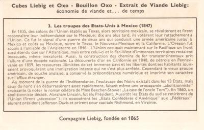 1956 Liebig Histoire des Etas-Unis D'Amerique (History of the United States of America) (French Text) (F1640, S1659) #3 Les troupes des Etats-Unis A Mexico (1847) Back