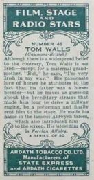 1935 Ardath Film, Stage and Radio Stars (Small) #46 Tom Walls Back