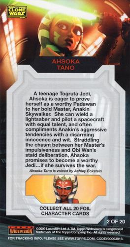 2009 Topps Widevision Star Wars: The Clone Wars - Foil Character #2 Ahsoka Tano Back
