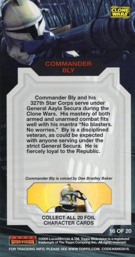 2009 Topps Widevision Star Wars: The Clone Wars - Foil Character #16 Commander Bly Back