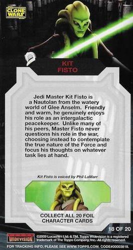 2009 Topps Widevision Star Wars: The Clone Wars - Foil Character #18 Kit Fisto Back