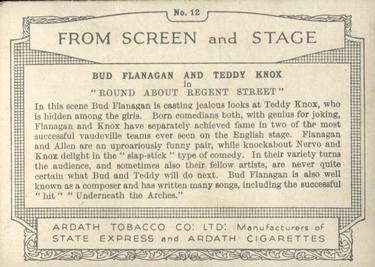 1936 Ardath From Screen and Stage #12 Bud Flanagan and Teddy Knox in 