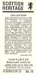1976 James Keiller & Son Scottish Heritage #16 John Logie Baird Back