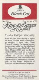 1977 Craven Black Cat Kings & Queens of England #35 Charles II Back