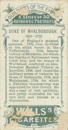 1898 Wills's Builders of the Empire #8 Duke of Marlborough Back