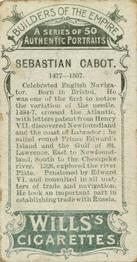 1898 Wills's Builders of the Empire #33 Sebastian Cabot Back