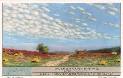 1933 Liebig Wolkenvorming (Cloud Formations) (Dutch Text) (French Text) (F1275, S1281) #3 Cirro - cumulus Front