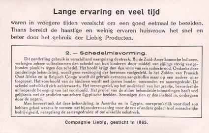 1934 Liebig De Aesthetiek bij de Natuurvolken (Head Adornment in Primitive People) (Dutch Text) (F1291, S1292) #2 Schedelmisvorming Back