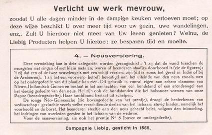 1934 Liebig De Aesthetiek bij de Natuurvolken (Head Adornment in Primitive People) (Dutch Text) (F1291, S1292) #4 Neusversiering Back