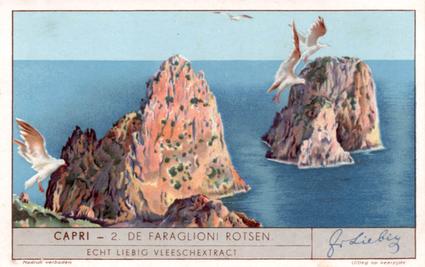 1934 Liebig Capri (Dutch Text) (F1283, S1287) #2 De Faraglioni Rotsen Front