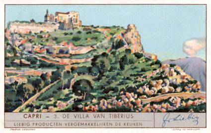 1934 Liebig Capri (Dutch Text) (F1283, S1287) #3 De Villa van Tiberius Front