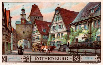 1935 Liebig Moderne steden die hun oud uitzicht bewaard hebben (Historical Aspects of Modern Cities) (Dutch Text) (F1309, S1311) #2 Rothenburg (Duitschland) Front