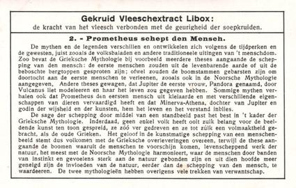1934 Liebig Legend of Prometheus (Dutch Text)  (F1300, S1299) #2 Prometheus schept den Mensch Back