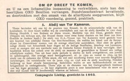 1936 Liebig Beroemde Abdijen van Belgie (Famous Abbeys of Belgium) (Dutch Text) (F1321, S1325) #5 Abdij van Ter Kameren Back
