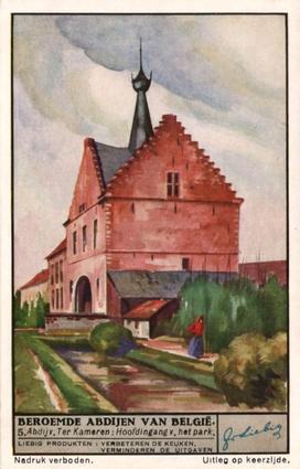 1936 Liebig Beroemde Abdijen van Belgie (Famous Abbeys of Belgium) (Dutch Text) (F1321, S1325) #5 Abdij van Ter Kameren Front