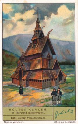 1937 Liebig Houten Kerken (Wooden Churches) (Dutch Text) (F1348, S1331) #2 Borgund (Noorwegen) Front