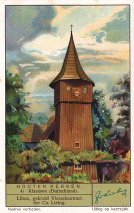 1937 Liebig Houten Kerken (Wooden Churches) (Dutch Text) (F1348, S1331) #4 Klastawe (Duitschland) Front