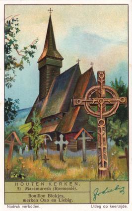 1937 Liebig Houten Kerken (Wooden Churches) (Dutch Text) (F1348, S1331) #5 Maramuresh (Roemenie) Front