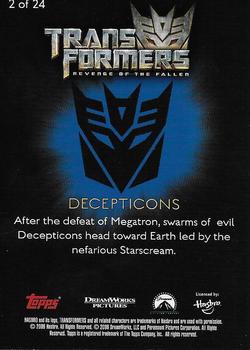 2009 Topps Transformers Revenge of the Fallen Dog Tags Cards #2 Decepticon Logo Back