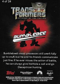 2009 Topps Transformers Revenge of the Fallen Dog Tags Cards #4 Bumblebee Back