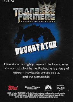 2009 Topps Transformers Revenge of the Fallen Dog Tags Cards #13 Devastator Back