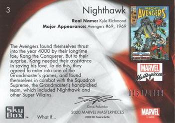 2020 SkyBox Marvel Masterpieces - What If #3 Nighthawk Back