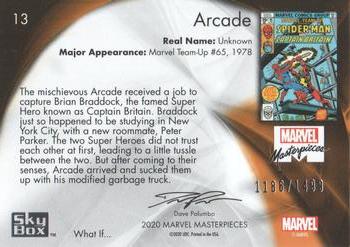 2020 SkyBox Marvel Masterpieces - What If #13 Arcade Back