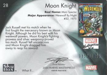 2020 SkyBox Marvel Masterpieces - What If #28 Moon Knight Back