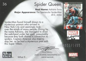 2020 SkyBox Marvel Masterpieces - What If #36 Spider Queen Back