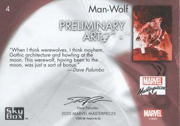2020 SkyBox Marvel Masterpieces - Preliminary Art #4 Man-Wolf Back
